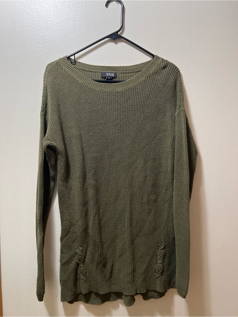 a.n.a Olive Green Knit Sweater
